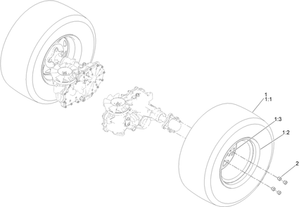 Rear Drive Wheel Assembly Diagram and Parts List for 77291TA 414801613 - 999999999 Toro Lawn Tractor