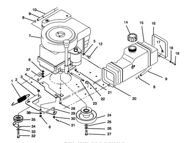 Engine Assembly Diagram and Parts List for 70141 59000001 - 59999999 Toro Lawn Tractor