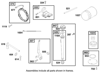 Engine Briggs & Stratton Model 312777-0128-E1 Diagram and Parts List for 71197 9900001 - 9999999 Toro Lawn Tractor