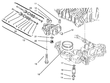 Center Case Diagram and Parts List for 72064 8900600 - 8999999 Toro Lawn Tractor