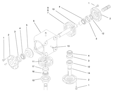 Gear Box Assembly Diagram and Parts List for 74182 (890001-890183)(1998) Toro Lawn Tractor