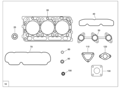 Upper Engine Gasket Kit Diagram and Parts List for 72264TE 406427909-406429999 Toro Lawn Mower