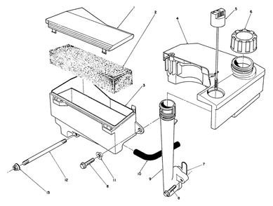 Air Cleaner & Fuel Tank Assembly (Model No. Vmk9-2) Diagram and Parts List for 20622 0003102 - 0999999 Toro Lawn Mower