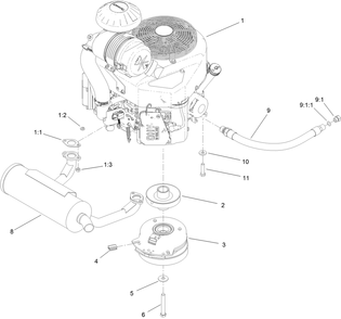 Engine Assembly Diagram and Parts List for 44436 410280000-999999999 Toro Lawn Mower