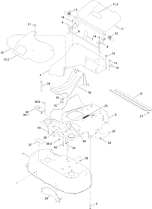Housing Assembly Diagram and Parts List for 21199HD 407000000 - 412999999 Toro Lawn Mower