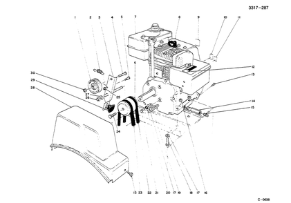 Engine Assembly Diagram and Parts List for 38052 59000001 - 59999999 Toro Snow Blower