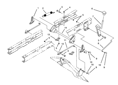 Height Of Cut Assembly Diagram and Parts List for 71200 3900001 - 3999999 Toro Lawn Tractor