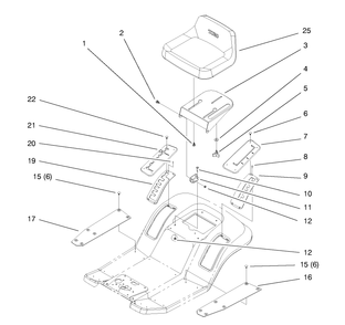 Seat Assembly Diagram and Parts List for 71189 7900001 - 7999999 Toro Lawn Tractor