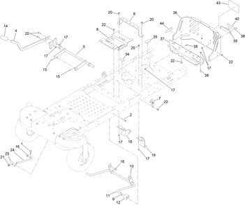 Deck Lift Assembly Diagram and Parts List for 74781 316000001 - 316999999 Toro Lawn Tractor