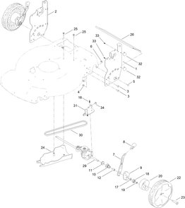 Rear Wheel And Height-Of-Cut Assembly Diagram and Parts List for 21774 400000000 - 410999999 Toro Lawn Mower