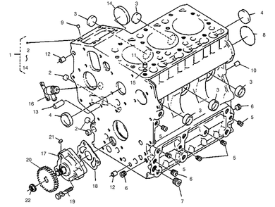 Crankcase Assembly Diagram and Parts List for 22302 990001 - 999999 Toro Lawn Tractor Accessories