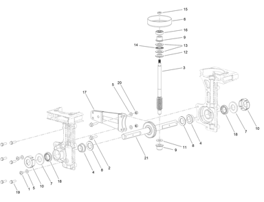 Transmission Assembly Diagram and Parts List for 58601 322300001 - 999999999 Toro Cultivator