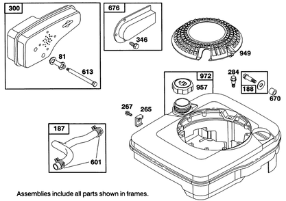 Engine Briggs & Stratton Model 122707-3187-01 Diagram and Parts List for 16402 1000001 - 1999999 Toro Lawn Mower