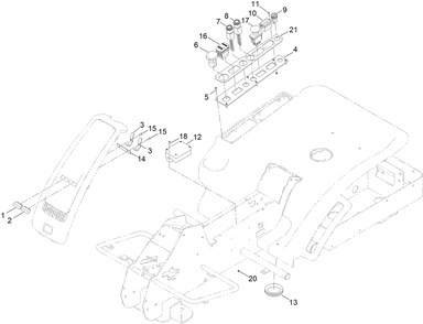 Part Location Diagram of 134-6595 Toro Control Box, Assembly