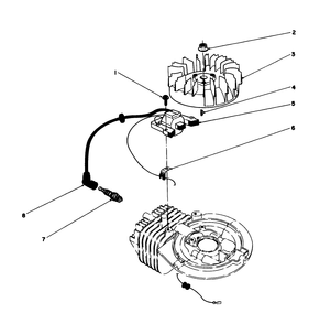 Flywheel & Magneto Assembly (Model No. 47pg6 & 47pg7) Diagram and Parts List for 20747C 8000001 - 8999999 Toro Lawn Mower