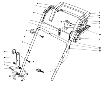 Handle Assembly Diagram and Parts List for 20564 8000001 - 8999999 Toro Lawn Mower