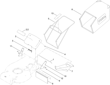 Mulch Plug And Grass Bag Assembly Diagram and Parts List for 22284 400000000 - 999999999 Toro Lawn Mower
