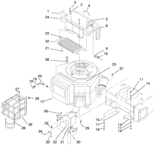 16 Hp Engine & Oil Cooler Diagram and Parts List for 30188 7900001 - 7999999 Toro Lawn Tractor Accessories