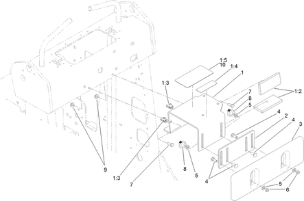 Thigh Support Assembly Diagram and Parts List for 22318 404320000 - 405709999 Toro Lawn Tractor Accessories