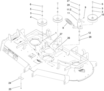 Idler And Pulley Assembly Diagram and Parts List for 105-6174 (240000001-240999999)(2004) Toro Lawn Mower