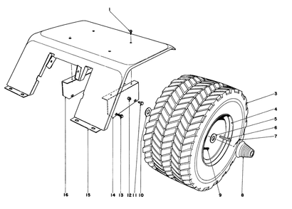 Rear Tire And Fender Assembly Diagram and Parts List for 55166 3000001 - 3999999 Toro Lawn Tractor