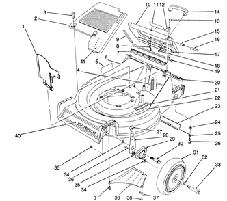 Housing Assembly Diagram and Parts List for 26622 1000001 - 1999999 Toro Lawn Mower