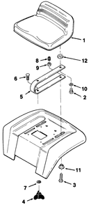 Seat Assembly (210-5 & 210-H) Diagram and Parts List for 32-10B503 2000001 - 2999999 Toro Lawn Tractor