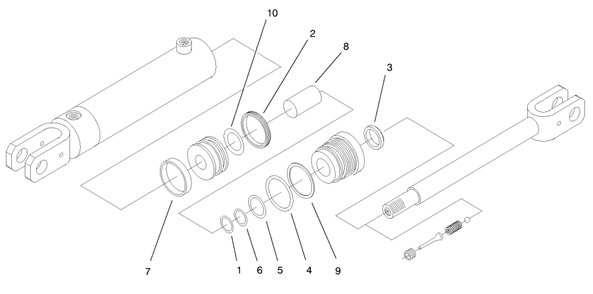 Hydraulic Cylinder No. 99-3051 Diagram and Parts List for 22305 990001 - 991007 Toro Lawn Tractor Accessories