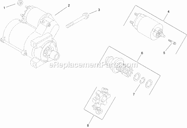 Starting System Assembly Kohler Ch740 0075 Diagram and Parts List for 74282 280000001-280999999 Toro Lawn Mower