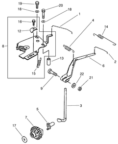 Governor Assembly Diagram and Parts List for 73545 8900001 - 8999999 Toro Lawn Tractor