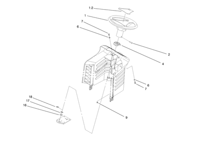 Steering Assembly Diagram and Parts List for 71188 7900001 - 7999999 Toro Lawn Tractor