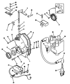 Gearcase And Ignition Controls Diagram and Parts List for 73420 4900001 - 4999999 Toro Lawn Tractor