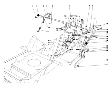 Shift & Clutch Assembly Diagram and Parts List for 57357 1000001 - 1999999 Toro Lawn Tractor