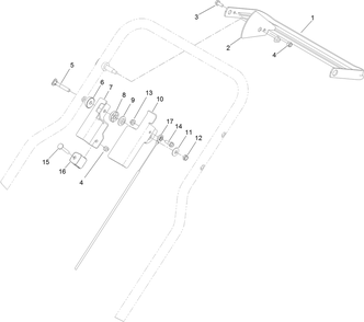 Brake Cable And Control Bar Assembly Diagram and Parts List for 22205TE (315000001-315999999)(2015) Toro Lawn Mower