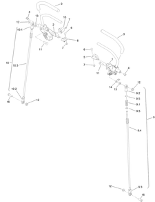 Motion Control Assembly Diagram and Parts List for 79505 400000000-402884999 Toro Lawn Mower