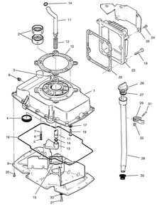 Oil Base & Fill Tube Assembly Diagram and Parts List for 74041 49000001 - 49999999 Toro Lawn Tractor