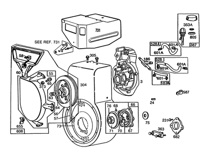 Engine Briggs & Stratton Model No. 252416-0735-01 (Continued) Diagram and Parts List for 38095 7000001 - 7999999 Toro Snow Blower