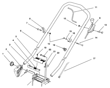 Handle Assembly Diagram and Parts List for 21001B 6900001 - 6999999 Toro Lawn Mower