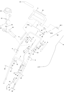 Handle And Control Assembly Diagram and Parts List for 36003 409000000 - 412999999 Toro Snow Blower