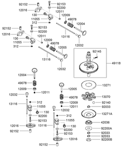 Valve And Camshaft Assembly Diagram and Parts List for 22973G 400000000 - 401999999 Toro Lawn Tractor Accessories