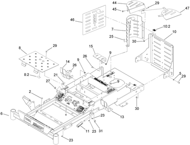 Frame Assembly Diagram and Parts List for 74409TE (270000001-270000700)(2007) Toro Lawn Mower