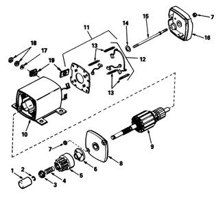 Starter Motor No. 33605 Diagram and Parts List for 56127 8000001 - 8999999 Toro Lawn Tractor