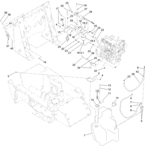 Fuel Tank, Fuel Pump And Filter Assembly Diagram and Parts List for 22324 407960000 - 409359999 Toro Lawn Tractor Accessories