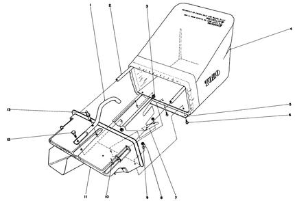 Grass Catcher Assembly (Model No. 16880 & 16890) Diagram and Parts List for 16890 0000001 - 0999999 Toro Lawn Mower
