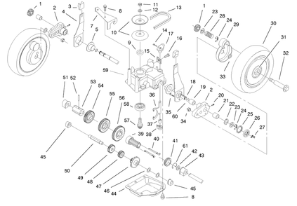 Gear Case Assembly Diagram and Parts List for 20474 6900001 - 6999999 Toro Lawn Mower
