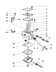 Carburetor Assembly Diagram and Parts List for 51606 2000001 - 2999999 Toro Trimmer