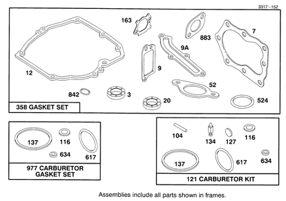 Engine Briggs & Stratton Model 127802-0640-01 Diagram and Parts List for 20443 5900001 - 5999999 Toro Lawn Mower