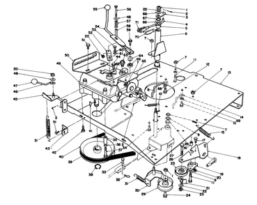 Transmission & Linkage Assembly Diagram and Parts List for 56127 8000001 - 8999999 Toro Lawn Tractor