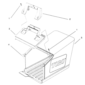 Grass Bag Assembly Diagram and Parts List for 20914B 69000001 - 69999999 Toro Lawn Mower