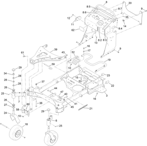 Frame Assembly Diagram and Parts List for 74529 (316000001-316999999)(2016) Toro Lawn Mower